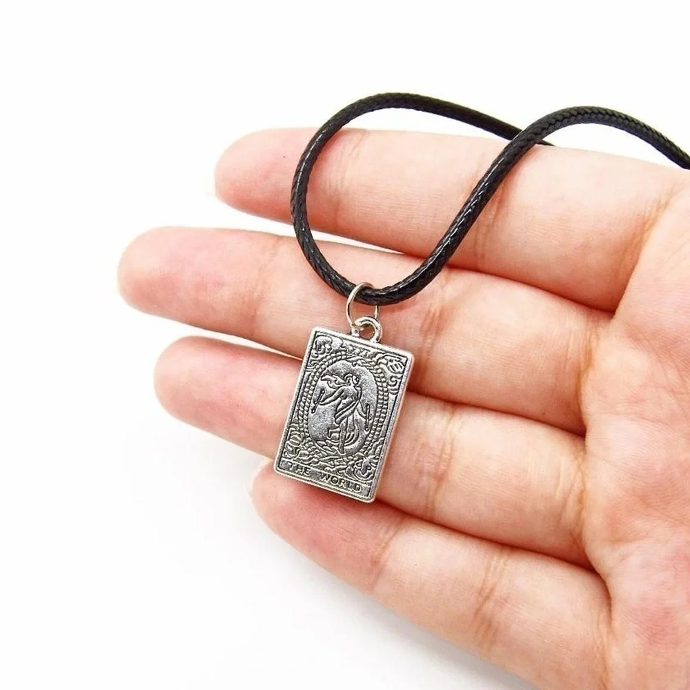 The World Tarot Card Necklace